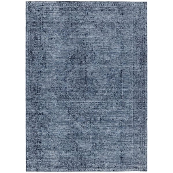 Chantille Machine Washable Indoor/Outdoor Abstract ACN2726 Denim 10 ft. x 14 ft. Area Rug