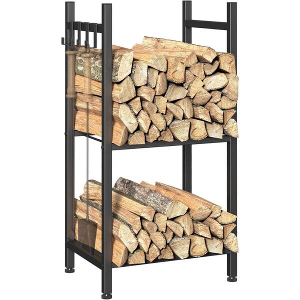 ITOPFOX 12 in. Outdoor Firewood Rack 4 Hanging Hooks HDPH020OT009 - The ...