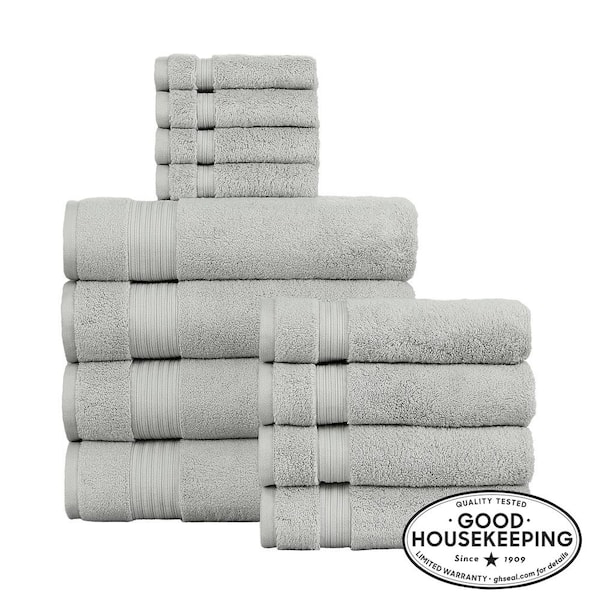 Home Decorators Collection Egyptian Cotton Shadow Gray 12-Piece
