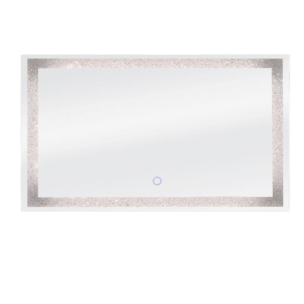 Edison Frameless Rectangular LED Bathroom Vanity Mirror, 60" x 35"