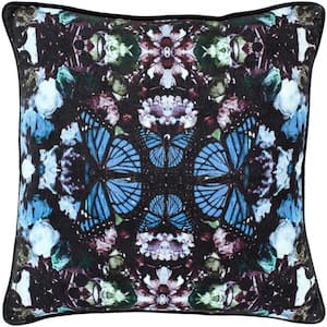 Reformation Blue Graphic Polyester 22 in. x 22 in. Throw Pillow