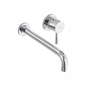 Serin Single-Handle Wall Mount Bathroom Faucet with Valve Body and Grid Drain in Polished Chrome