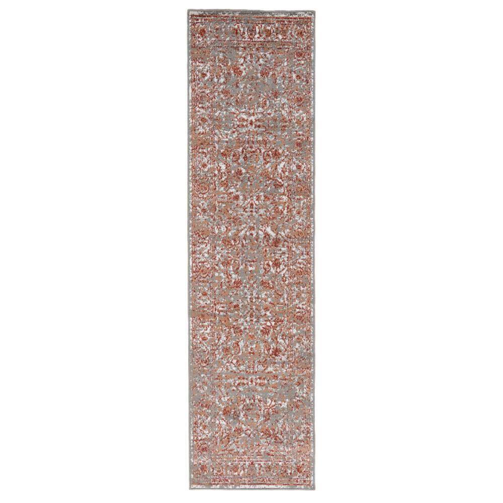 Alpine Runner Rug Amer Rugs Alpine 2 ft. 7 in. x 10 ft. Gray/Orange Bordered Pattern ...