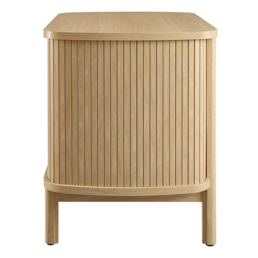Cadence Oak Fluted Open Shelf Nightstand