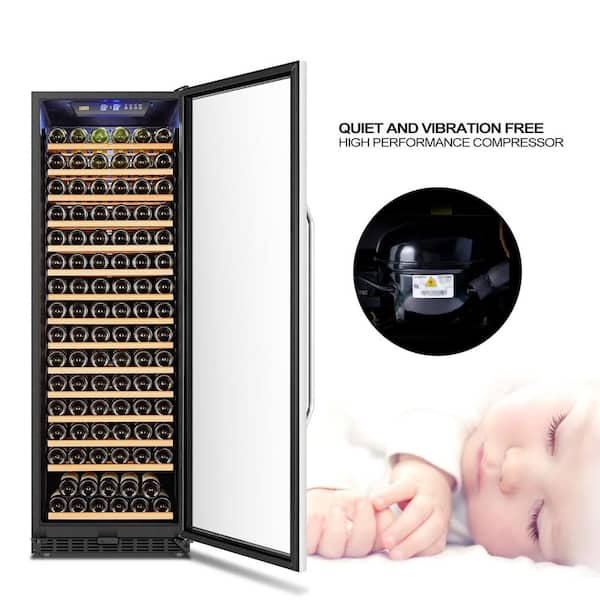 LANBO - 23 in. 171-Bottle Stainless Steel Single Zone Wine Refrigerator