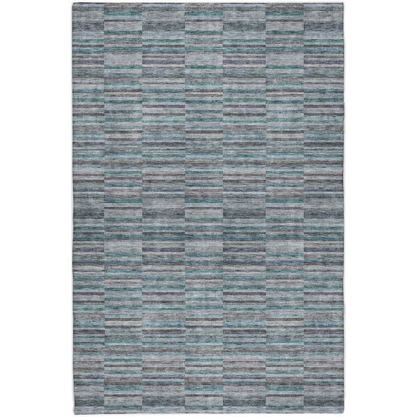Dream Shag Premium Machine Washable Abstract ADS816 Teal 5 ft. x 7 ft. 6 in. Area Rug