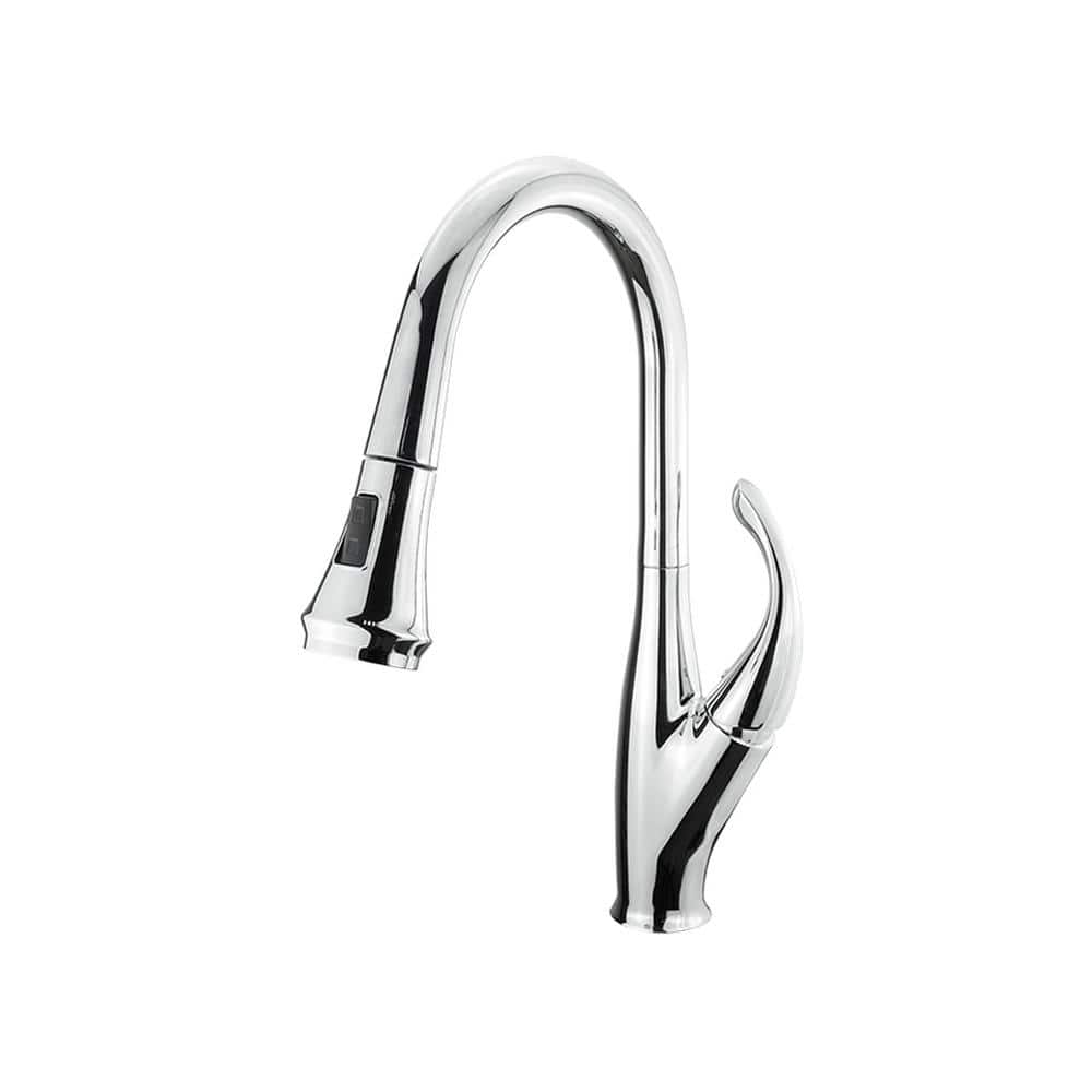 Garbatella Chrome Brass Single-Handle Pull-Down Spray Kitchen Faucet