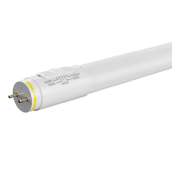 LED T8 Hybrid Linear Tube 48in 12.5W Equivalent Watts 32 Selectable 30K-35K-40K-50K-65K Type A-B 1600 Lumens Med Bi-Pin