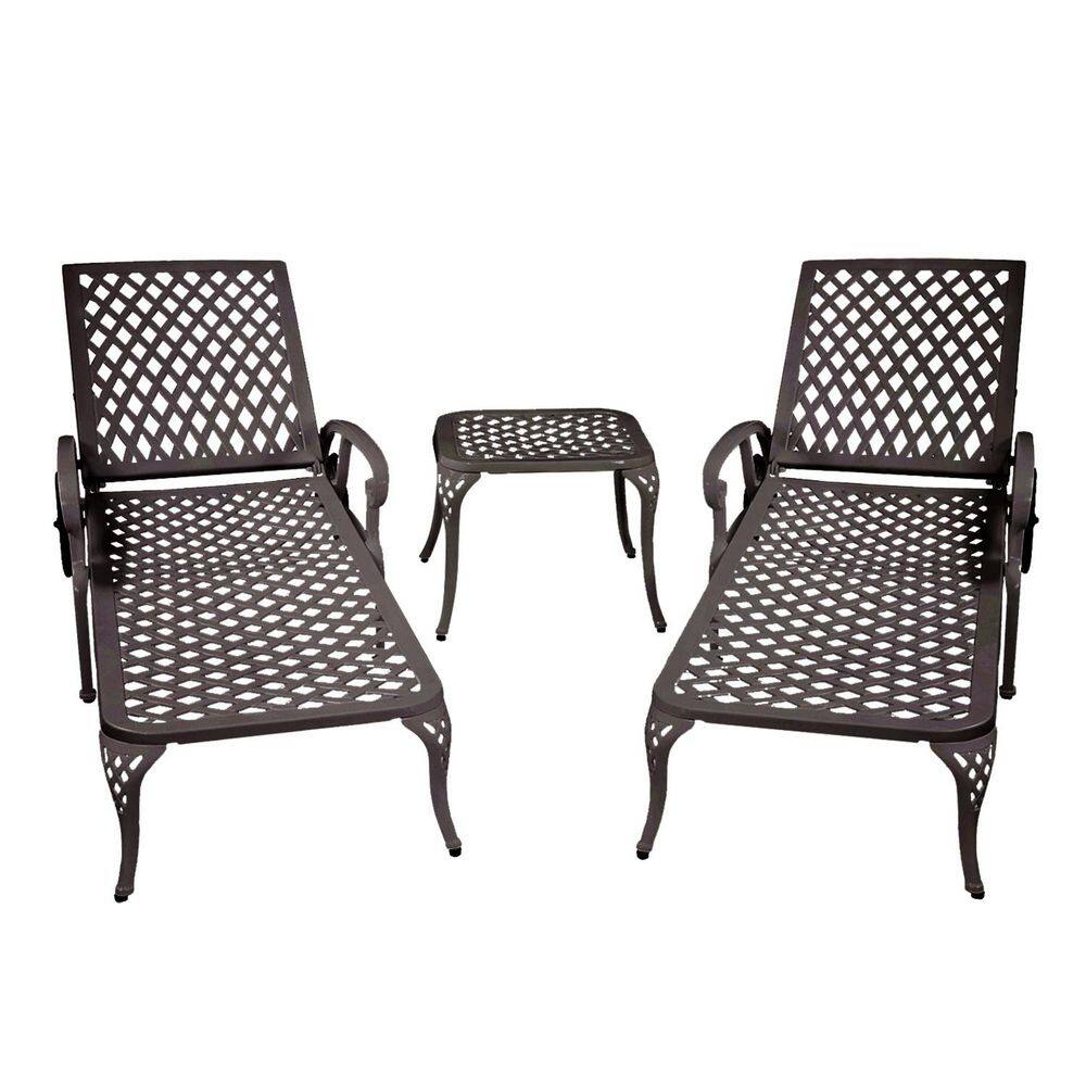 Aluminium Cast Chaise Lounge without Cushion 45 in. Brown Rust-Resistant Frame with Adjustable Backrest and Wheels price history on PriceWatchPro