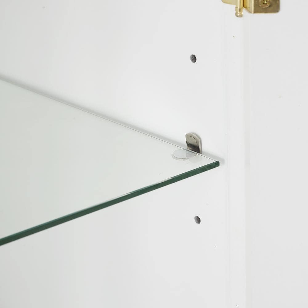 White Recessed Panel Glass Door Kitchen Pantry Cabinet