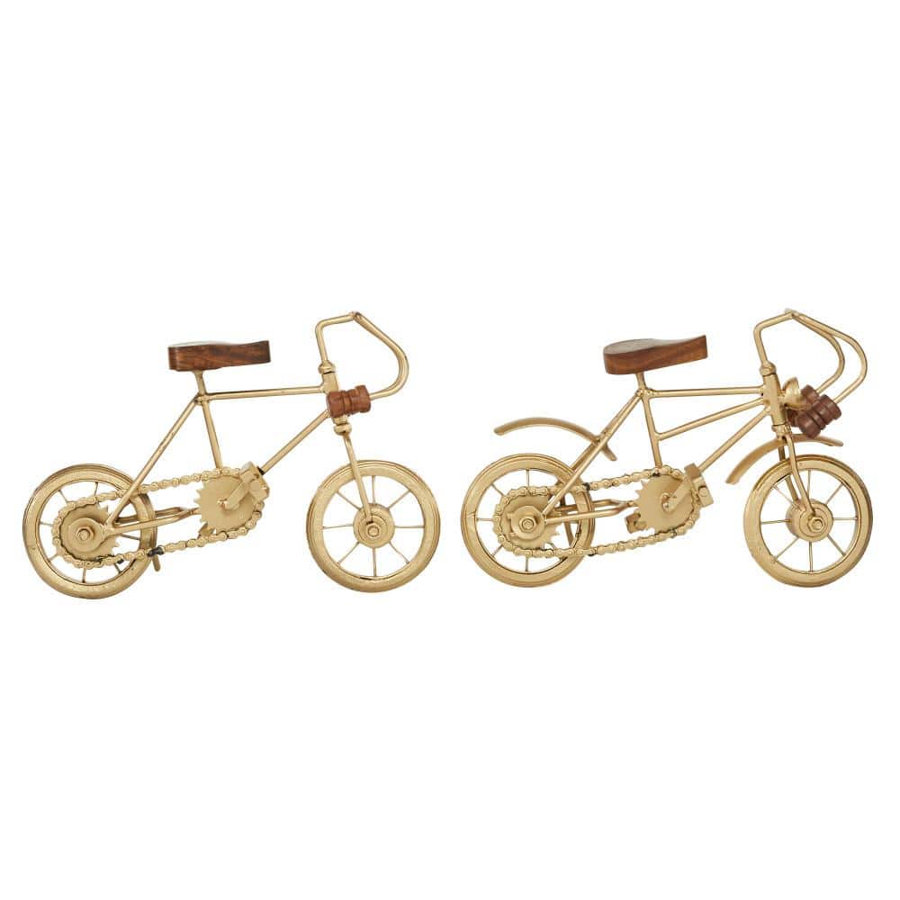 Gold Metal Bike Sculpture with Wood Accents (Set of 2) price history on PriceWatchPro
