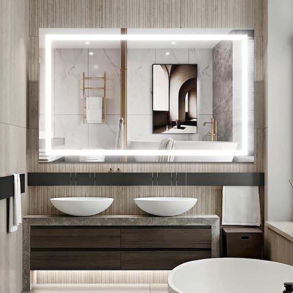 Andrea 36 in. W x 60 in. H Large Rectangular Frameless High Lumen LED Anti-Fog Dimmable Wall Mounted Bathroom Vanity Mirror