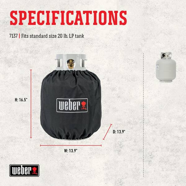 corruptie Eerste mug Weber Tank Cover for 20 lbs. Liquid Propane Tank-7137 - The Home Depot