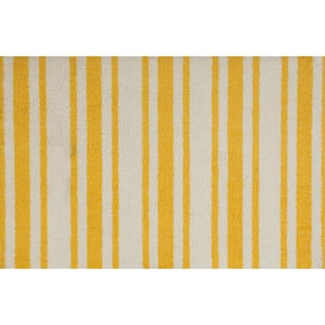 ColorStar Timeless Stripe Yellow 22 in. x 34 in. Machine Washable Indoor Door Mat