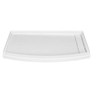 Ovation Curve 60 in. L x 30 in. W Alcove Shower Pan Base with Right Drain in Arctic White