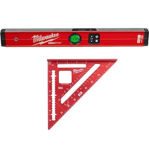 24 in. REDSTICK Digital Box Level with Pin-Point Measurement Technology and 7 in. Rafter Square