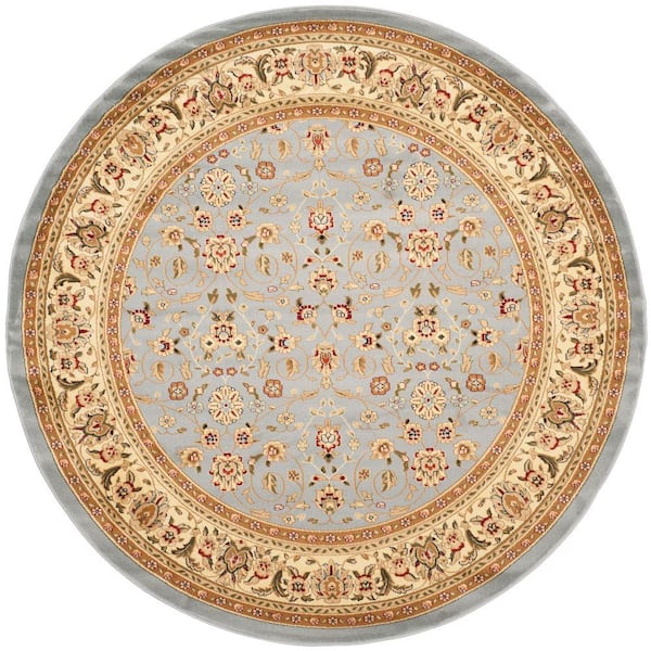 Lyndhurst Light Blue/Ivory 10 ft. x 10 ft. Round Border Area Rug
