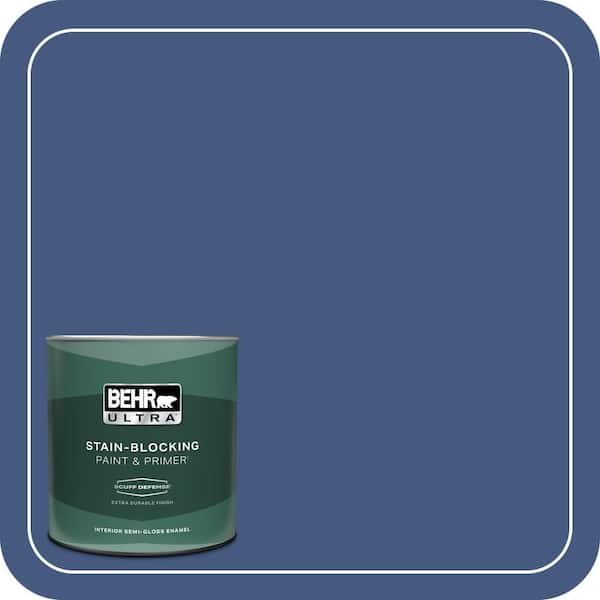 BEHR ULTRA 1 qt. #M540-7 Optimum Blue Extra Durable Semi-Gloss Enamel Interior Paint & Primer