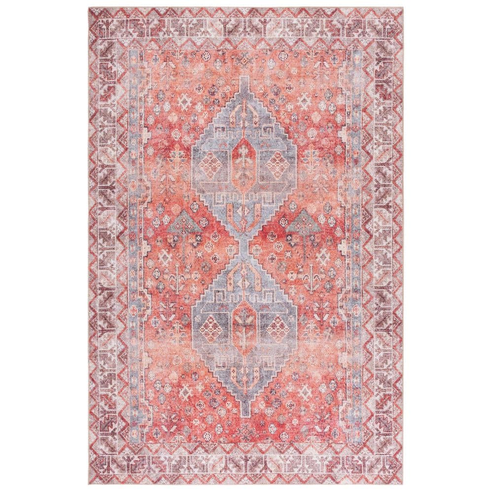 Aztec Red Area Rug SAFAVIEH Vintage Serapi Red/Blue 5 ft. x 8 ft. Machine Washable ...
