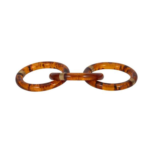 Liv & Skye Brown 13 in. x 2 in. Resin Tortoise Chain Sculpture