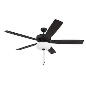 Super Pro-111 60 in. Indoor Dual Mount Espresso Ceiling Fan with Optional LED White Bowl Light Kit