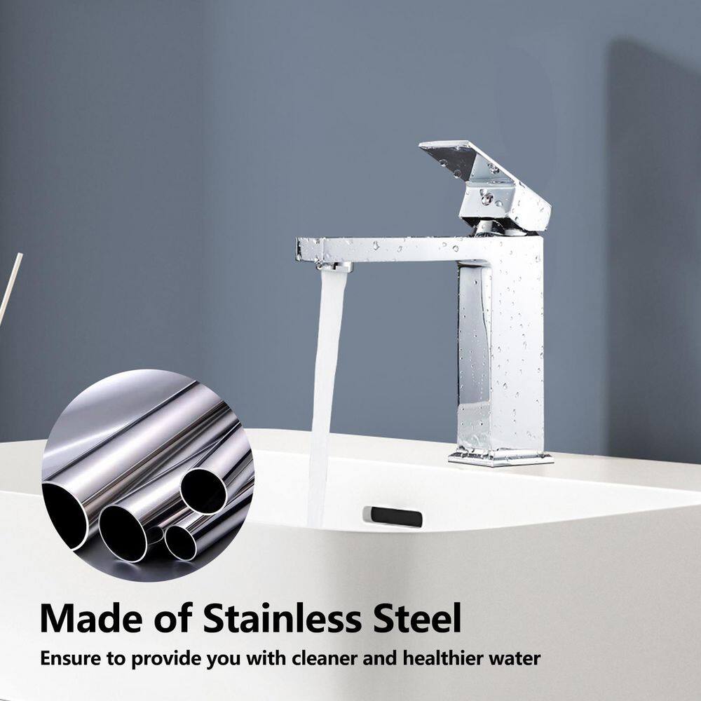 Chrome Single-Handle Bathroom Sink Faucet – 1 Or 3-Hole Deck Mount, Solid Brass, 6" Height