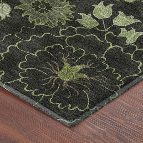 Mayfield Premium Machine Washable Abstract AMF2295 Green 10 ft. x 14 ft. Area Rug