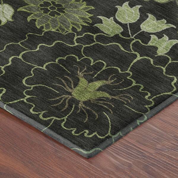 Mayfield Premium Machine Washable Abstract AMF2295 Green 3 ft. x 5 ft. Area Rug