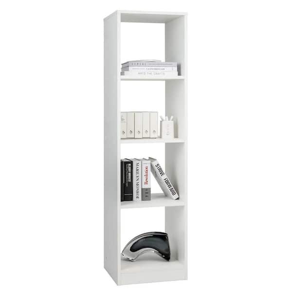 Gymax 5-Tier Bookshelf Corner Bookcase Storage Display Organizer with 4 Cubes