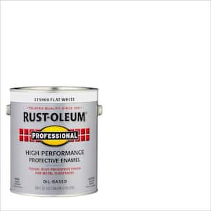 1 gal. High Performance Protective Enamel Flat White Oil-Based Interior/Exterior Paint (2-Pack)
