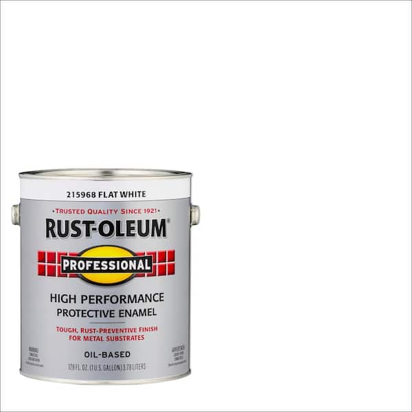 Rust-Oleum Professional 1 gal. High Performance Protective Enamel Flat White Oil-Based Interior/Exterior Paint (2-Pack)