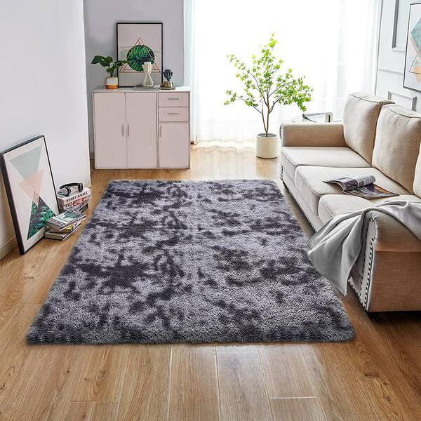 Hauteloom Astro Living Room, Bedroom Area Rug - Farmhouse - Plush Pile -  Black,Light Peach,Gray - 6'7 x 9