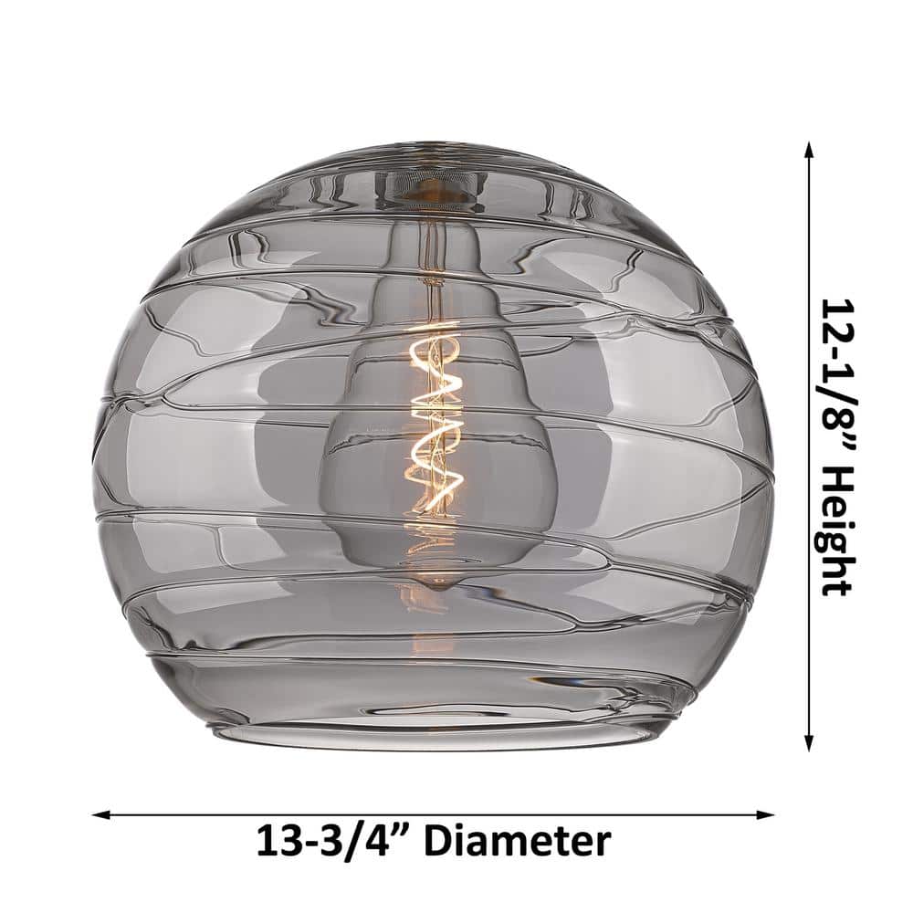 Athens Deco Swirl 16.88" Brushed Satin Nickel Globe Pendant