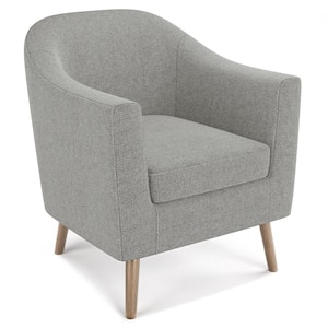 Thorne 31 in. Wide Contemporary Accent Chair in Classic Grey Linen look fabric