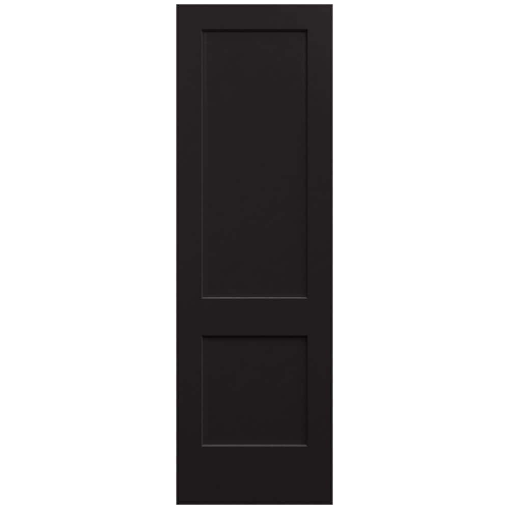 JELDWEN 32 in. x 96 in. Monroe Black Painted Smooth Solid Core Molded
