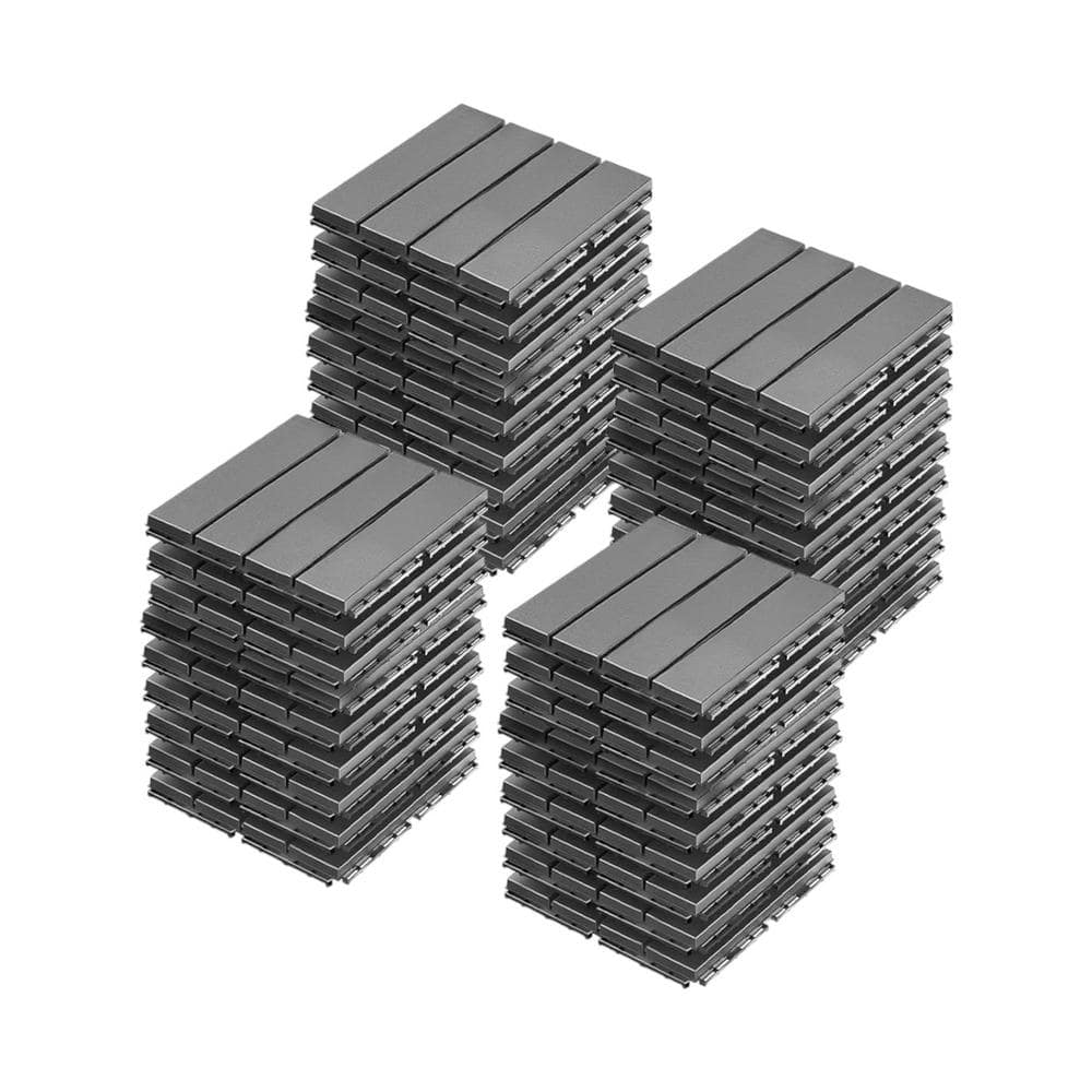 1 ft. x 1 ft. Plastic PVC Interlocking Deck Tiles All Weather for Indoor and Outdoor Flooring in Dark Gray-(60-Pack) price history on PriceWatchPro