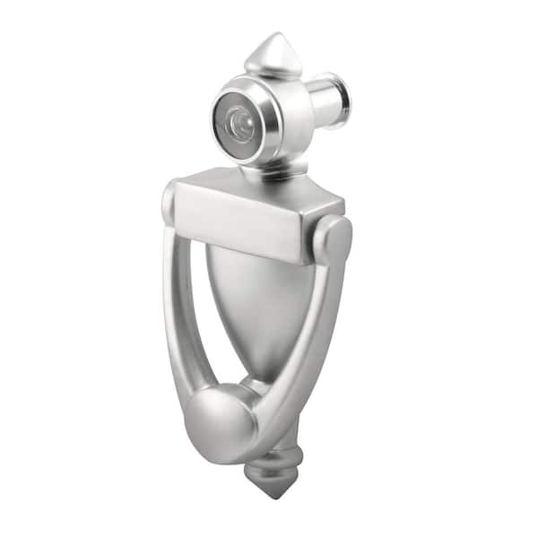 Prime-Line 9/16 in. Satin Nickel Bore, 180-Degree View Angle Door Knocker and Viewer