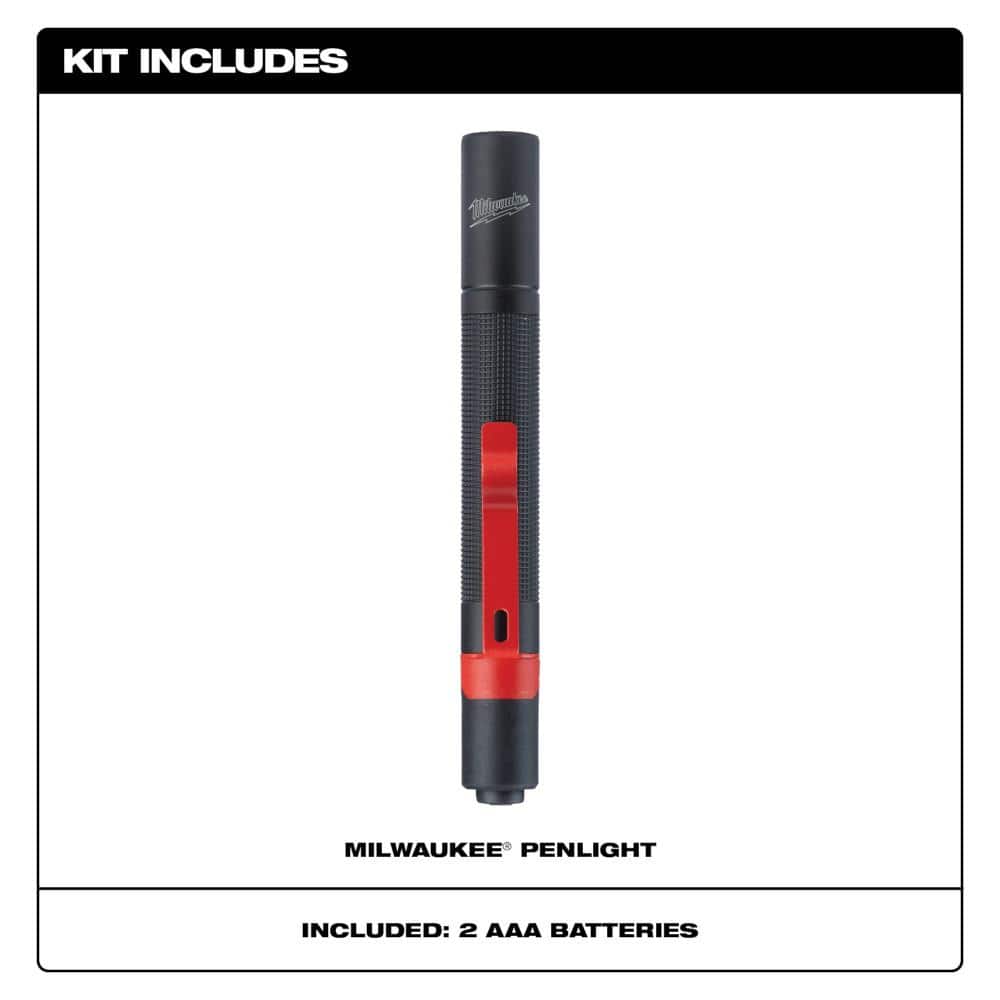 Black and Red Aluminum LED Penlight with Clip