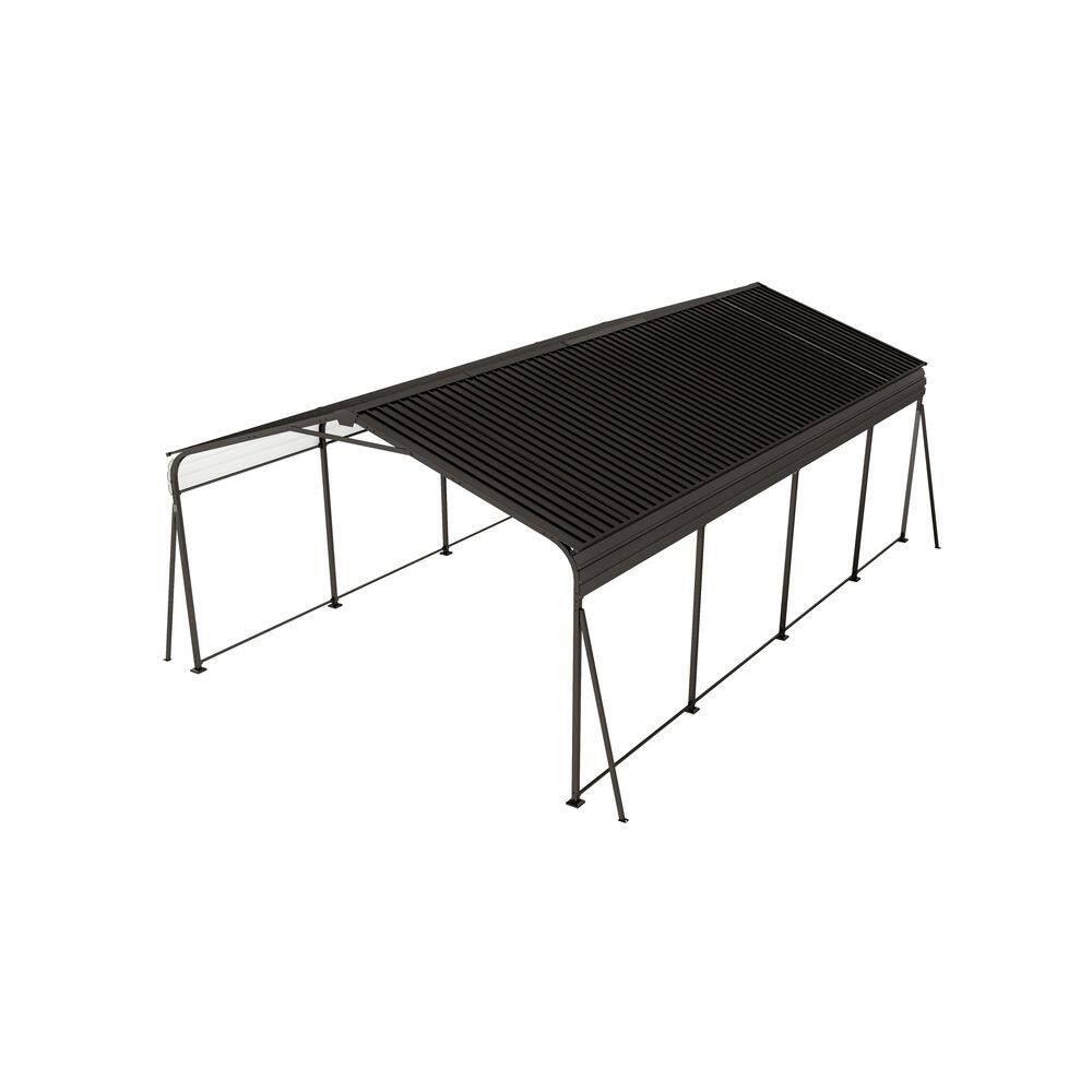 Outdoor 12 ft. Wx 20 ft. D x 8 ft. H Storage Heavy Duty Metal Carport,Metal Canopy,Multi-Use Garage Shed,Dark Grey Roof price history on PriceWatchPro