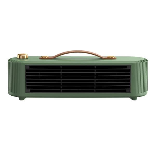 Portable Green 800W PTC Space Heater 02AF, KnobOperated Fast WarmUp Indoor Heater for Home & Office SmallArea Use