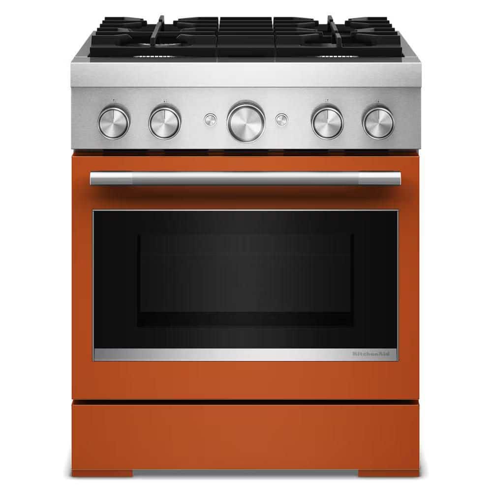 30 in. 4 Burners Freestanding Dual Fuel Range in Scorched Orange with No Preheat Air Fry Mode price history on PriceWatchPro