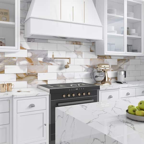 Lantern Grey Marble Vinyl Tile - Peel And Stick Tile Backsplash - View #11