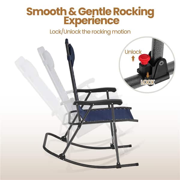 Yaheetech 26 in. Foldable Outdoor Lounge Chair with Headrest