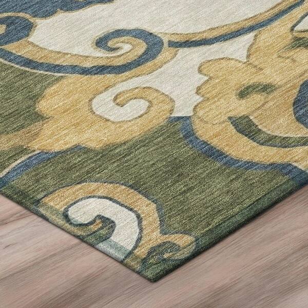 Chantille Machine Washable Indoor/Outdoor Abstract ACN3034 Olive 9 ft. x 12 ft. Area Rug