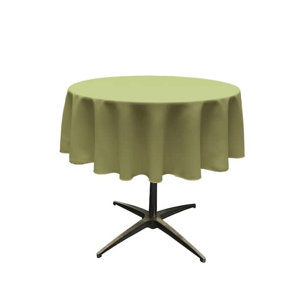 LA Linen Polyester Poplin Dark Sage 51 in. Round Tablecloth