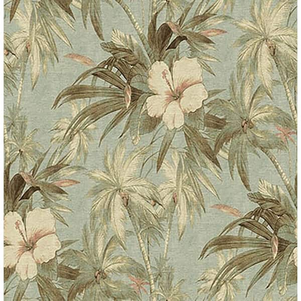 Coastal Garden Floral Seaspray Vinyl Peel and Stick Wallpaper Roll (Covers 30.75 sq. ft. )