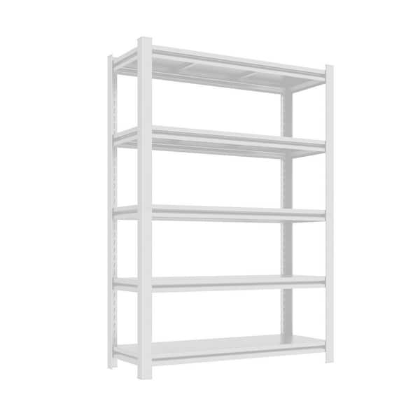 5-Shelf Steel Heavy Duty Freestanding Garage Storage Shelving Unit in White (47.2 in. W x 72 in. H x 23.6 in. D)