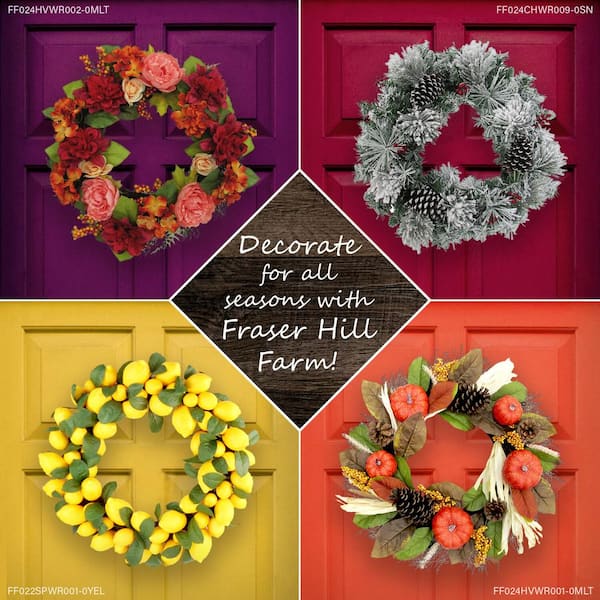 Year round door wreath, Black buffalo check wreath, Large everyday greenery  wreath