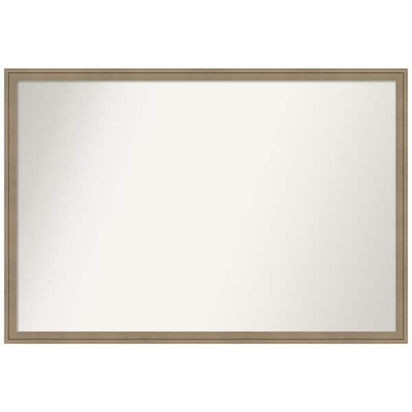 Amanti Art Florence Light Brown 37.75 in. x 25.75 in. Non-Beveled Casual Rectangle Framed Wall Mirror in Brown