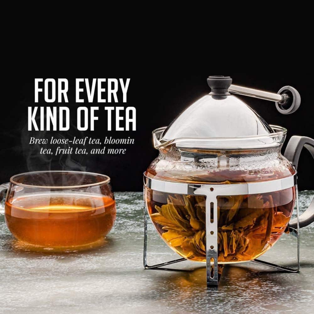 17oz Clear Glass Teapot with Stainless Steel Infuser